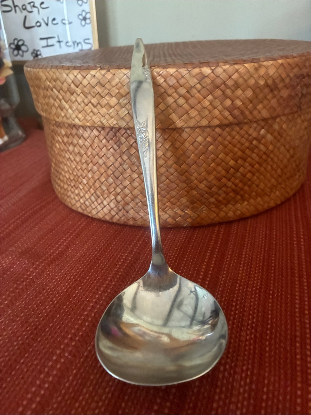 Vintage Oneida Enchantment-Gentle Rose silverplate gravy ladle